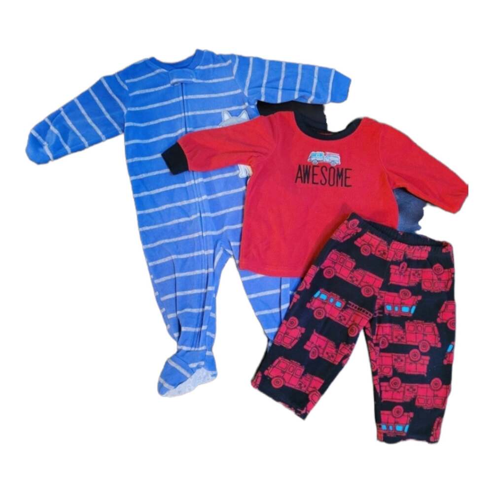 2 Pairs Carter's Heavyweight PJs 12M